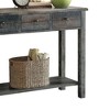 Acme Furniture Console Table Oak Teal: Antique Finish, Drawer & Shelf Storage, Spot Clean - 4 of 4