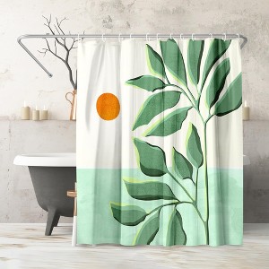 Americanflat 71x74 Boho Shower Curtain - Durable Metal Grommets and 12 Hooks - 100% Polyester - Ivory, Burnt Orange and Green Bathroom Curtains - 1 of 1