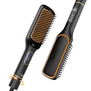 NICEBAY Hair Straightening Brush, LED Display Hair Straightener Brush, Auto-Off Straightener Comb for Women, 6 Temp sets - 1 of 4