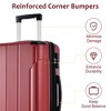 SEVOBAL Luggage Hardshell Luggage, Lightweight Durable ABS Suitcases, Expandable 24-inch Checked Luggage 24", Red, 15.9"*10.2"*25.8" - 3 of 4