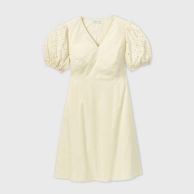short sleeve eyelet dress