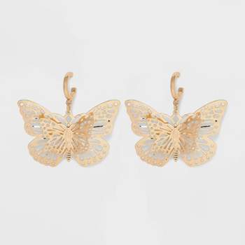 Filigree Layered Butterfly Hoop Earrings - Wild Fable™ Gold