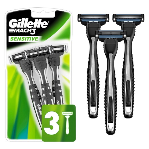Gillette Mach3 Sensitive Men's Disposable Razors - 3ct : Target