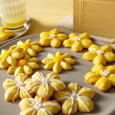 Ergonomic Clear Barrel Cookie Press with 12 Discs