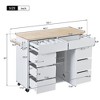 NicBex 8 Drawer Rolling Kitchen Island Cart with 1 Cabinet,Kitchen Island on Wheels with Towel Rack and Spice Rack,Island Table for Kitchen - 3 of 4