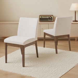 KWPZQEB Modern Dining Chairs Set of 2, Fabric Side Chair with Upholstered and Back, Modern Kitchen Chairs for Dining Room, Kitchen, Beige - 1 of 4