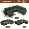 Vipbear Sleeper Sofa Bed,Convertible Sectional Sofa Couches for Living Room,Pull Out Couch Bed with Reversible Storage Chaise| Large Arm Storage - 2 of 4
