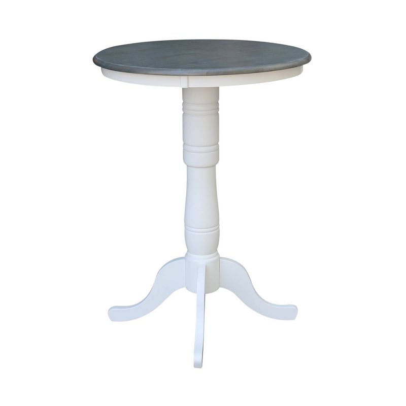 Ronin Round Pedestal Table White/Heather Gray - International Concepts, 3 of 5
