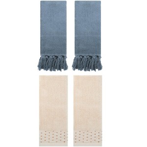 REGALWOVEN 4 PackS Solid Cotton Absorbent Soft Bathroom Hand Towel 14" x 30" - 1 of 4