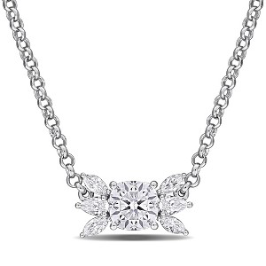 EVERLY JEWELRY | Sterling Silver 3 3/5 CT DEW Created White Moissanite Necklace - 17 inch - 1 of 4