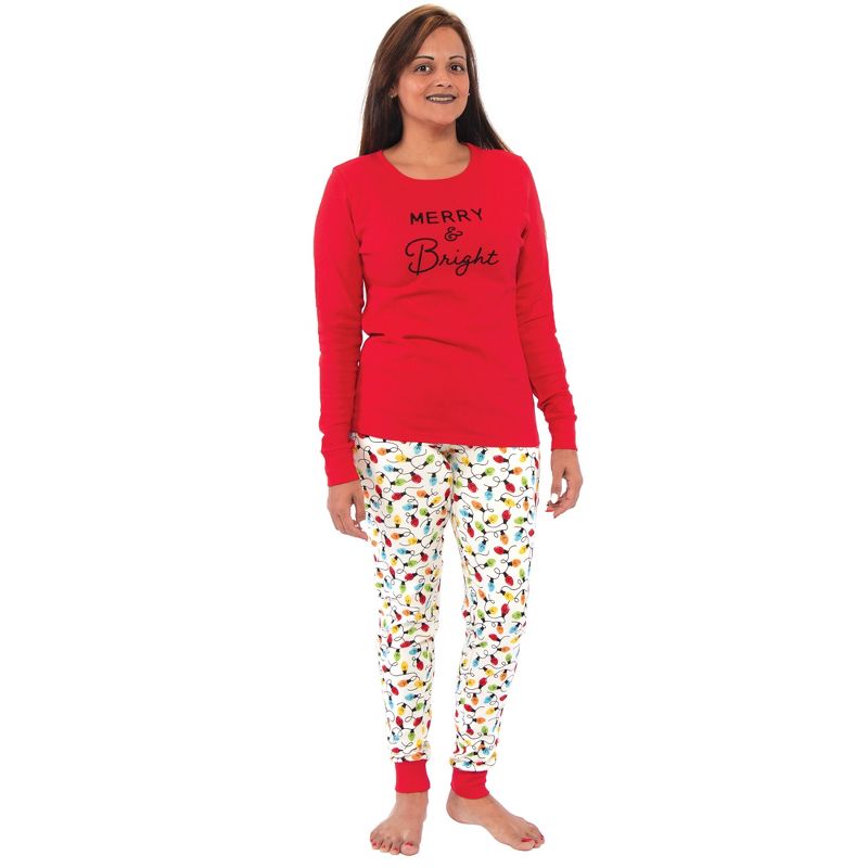 Touched by Nature Womens Unisex Holiday Pajamas, Merry and Bright, 1 of 5
