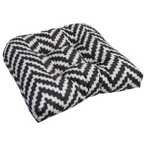 Blazing Needles, 19-inch U-Shaped Spun Polyester Outdoor Tufted Dining Chair Cushion - 1 of 2