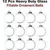 4E's Novelty 12 Pack 3.15 Inch Glass Christmas Ornament Balls - Large 80mm Fillable Clear Ornaments for Crafts Silver Ribbon for Christmas Decor - 2 of 4