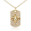 Haus of Brilliance 18K Yellow Gold Plated Silver 3/8 Cttw Diamond North Star Dog Tag Pendant - 2 of 4