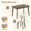 Costway 5-Piece Dining Table Set for 4 Farmhouse Wooden Table & 4 Upholstered Chairs - 3 of 4