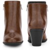 BLISSFUL STEP Women's Mid-height Heels Zipper Dressy Ankle Chelsea Booties - 2 of 4