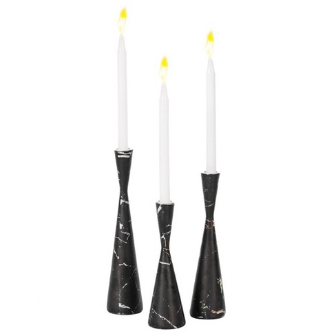 Fabulaxe Decorative Resin Taper Candle Holders, Marble Design Modern Candlesticks - image 1 of 4