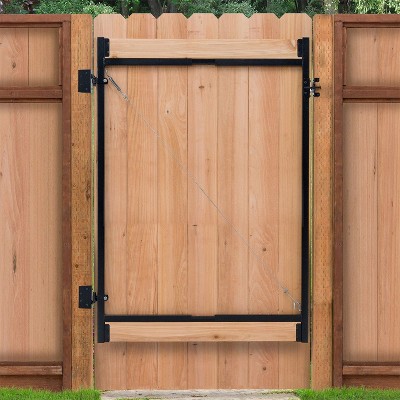 Adjustable Black Steel Frame Gate Kit with Truss Cable System
