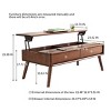 Elevating Solid Wood Center Low Table,Coffee Table With Hidden Storage Shelf,Rectangular Coffee Table For Living Room Office-Cuddlewood - 4 of 4