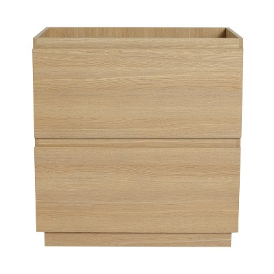 NicBex Floating Wall Mounted Bathroom Vanity without Sink,Modern Bathroom Sink Vanity with Double Drawer,30" Bathroom Sink Cabinet,Oak