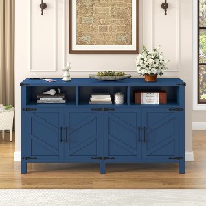 Bella Depot 59'' Modern 4-Door Sideboard Buffet with Power Outlets & USB Ports - 1 of 4