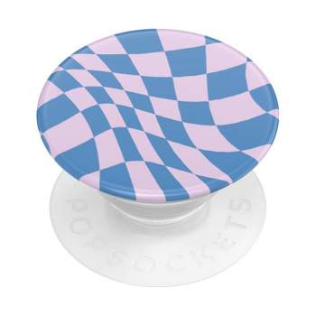 Removable PopSocket Grip | Blue Hexagon Stripe Pattern