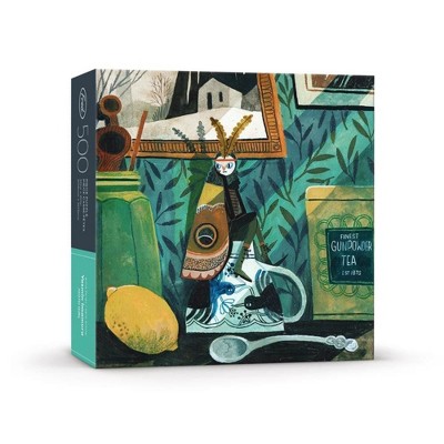 Fred 500 Piece Jigsaw Puzzle, Moth Girl, Adult Puzzle Printed with Soy Ink, Matte Finish, Poster & Resealable Bag, Art by Dan Saelinger by Yas Imamura