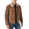 Alpine Swiss Aaron Mens Fitted Trucker Jacket Faux Fur Collar Vegan Leather Warm Casual Coat - 4 of 4