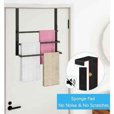 Ridstar Stainless Steel Bathroom Door Towel Rack-Black