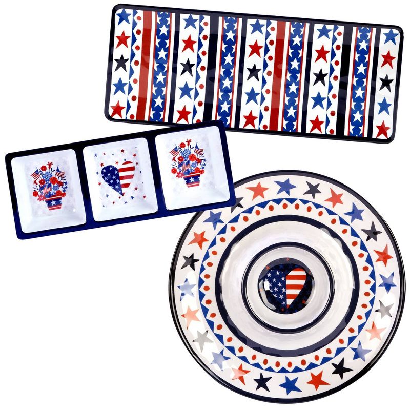 3pc Stars and Stripes Hostess Set - Certified International, 1 of 7