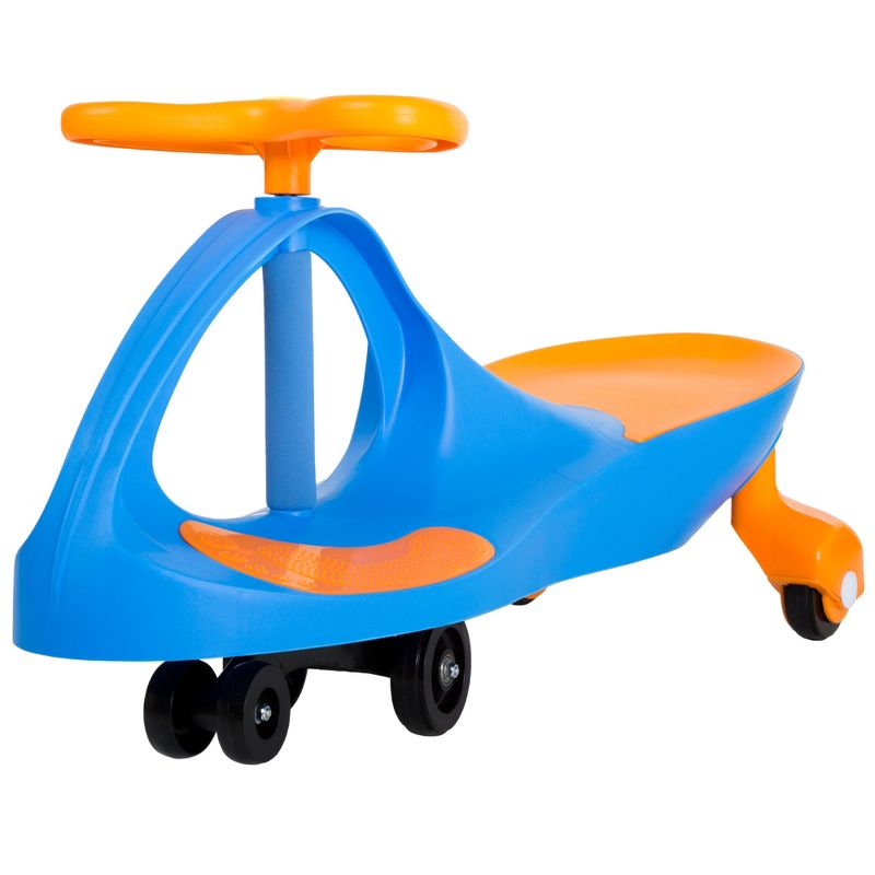 Toy Time Kids' Wiggle Car Ride On Toy – No Batteries, Gears or Pedals – Twist, Swivel, Go – Blue and Orange, 1 of 9