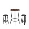 CAVINAS 3 Piece Bar Table and Bar Stools Set, 2 Counter Height Bar Chairs and 1 Round Dining Table with Middle Shelf for Pub, Dining Room - 3 of 4