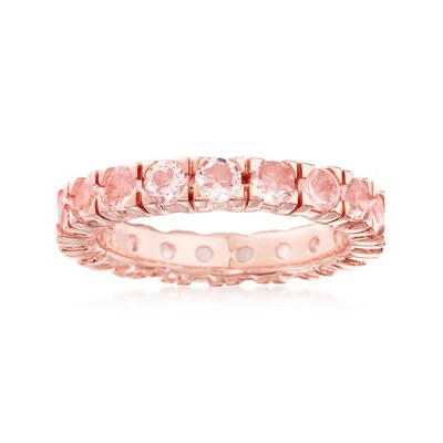 Ross-Simons 1.80 ct. t.w. Morganite Eternity Band in 18kt Rose Gold Over Sterling