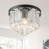 Modern Crystal Flush Mount Ceiling Light with Tiered Textured Glass Panels for Hallway or Bedroom - 2 of 4