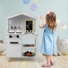 Costway Kids Farmhouse Kitchen Play Set Wooden Pretend Toy with Storage & Accessories - 3 of 4