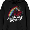 Nightmare On Elm Street Follow Your Dreams Long Sleeve Men's Black Hooded Sweatshirt - 2 of 3