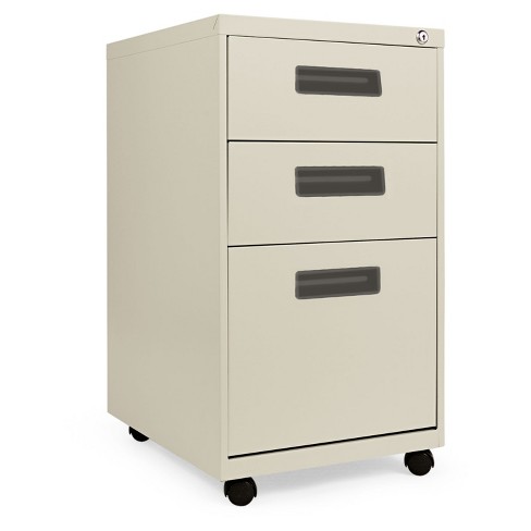 Alera Three Drawer Metal Pedestal File 14 7 8w X 19 1 8d X 27 3 4h Putty Pabbfpy Target