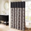 SEVOBAL Shower Curtain Cotton Printed Bathroom Curtain with Chenille Trim, Waterproof Linen for Bath Tub, Multicolored, 72"*72"*0.13" - 3 of 4