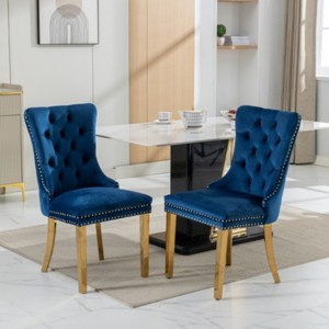 Modern Upholstered Dining Chairs Set of 2, Dining Chairs with High Back,Velvet Cushion Dining Chairs for Kitchen or Dining Room-Maison Boucle - 1 of 4