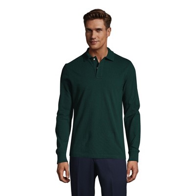Lands' End School Uniform Young Men's Long Sleeve Mesh Polo Shirt