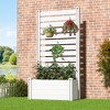 SpassWay PVC Black Rectangular Mobile Planters Planting Box Trellis for Climbing Plants - 2 of 4