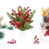 Aoibox 30 Pack Artificial Red Berry Stems 8.3 Inch Christmas Holly Berries for Tree Wreath DIY Crafts Holiday Home Decorations - 3 of 4