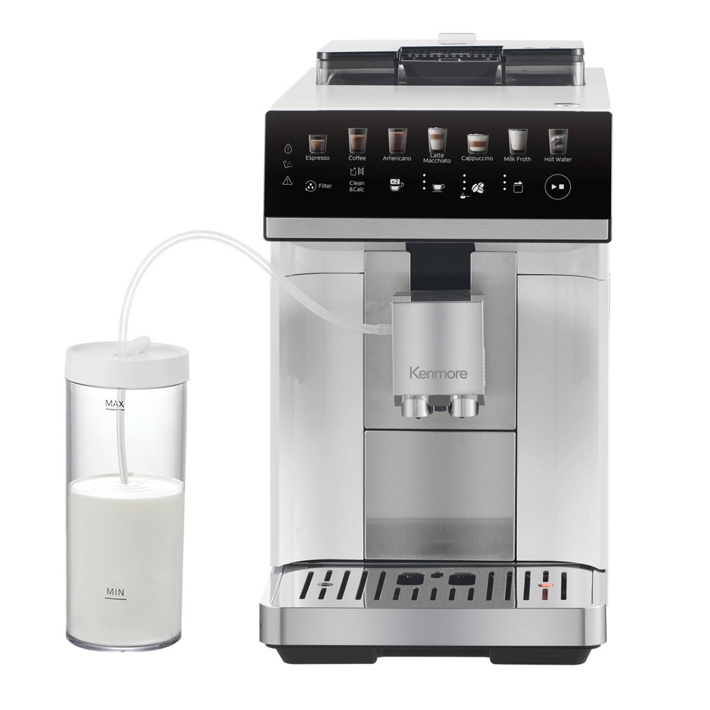 Photos - Coffee Maker Kenmore Super Automatic Espresso Coffee Machine Dual Cream System White 