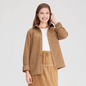 Women's Long Sleeve Faux Suede Western Button-Down Shirt - Universal Thread™ - 1 of 4