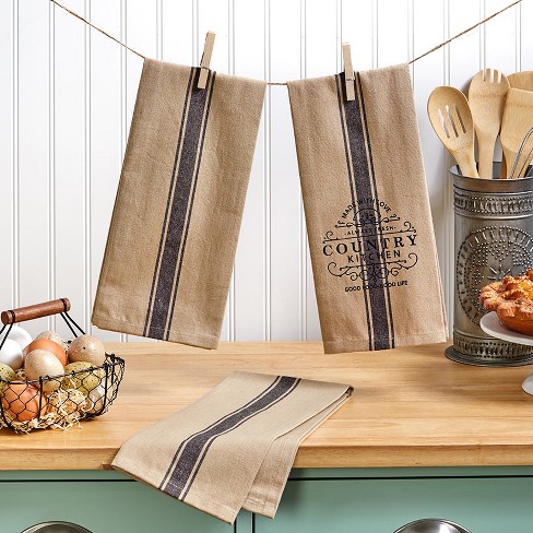 The Lakeside Collection 3-pc. Country Kitchen Towel Sets - Beige/tan 3 ...