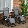 Outsunny Outdoor Rocking Chairs, Foldable Reclining Anti Gravity Lounge Rocker w/ Pillow, Cup & Phone Holder, Combo Design w/ Folding Legs - image 2 of 4