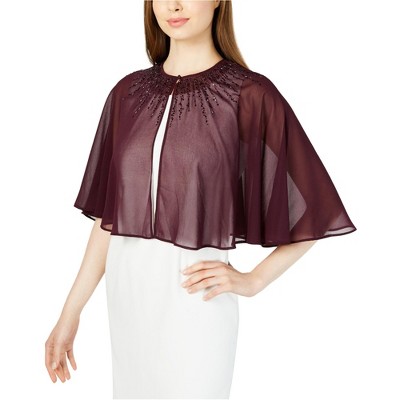 Calvin Klein Womens Chiffon Cape Jacket