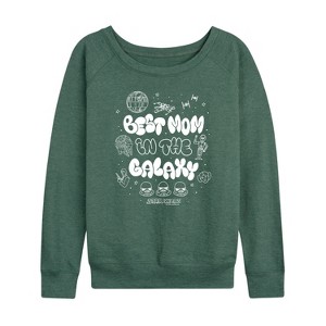 Women's - Star Wars - Best Mom in the Galaxy Lightweight French Terry Wide Neck Long Sleeve Shirt - 1 of 4