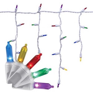 Celebrations Icicle Christmas Lights, Classic LED T5 Multicolored 100 ct - 6 ft. - 1 of 4