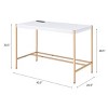 INFURNIC Desks Modern Writing Desk with White Finish and Elegant Gold Base for Stylish Workspace Organization, White, 42.5"*20.5"*30.5" - 4 of 4